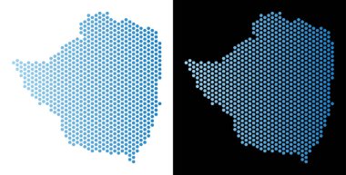 Zimbabve Haritası altıgen soyutlama