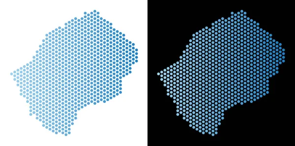 Lesoto Haritası altıgen karo mozaik