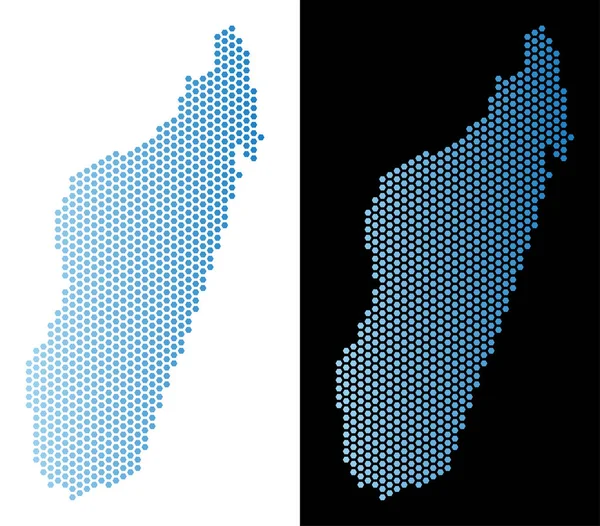 Madagaskar Adası harita altıgen soyutlama