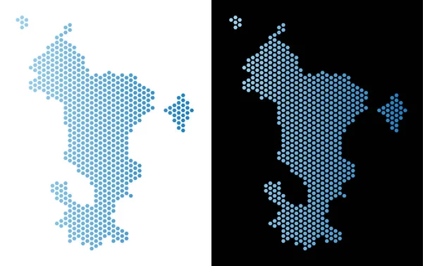 Mayotte en Reunion-indelingsschema Hex tegel — Stockvector