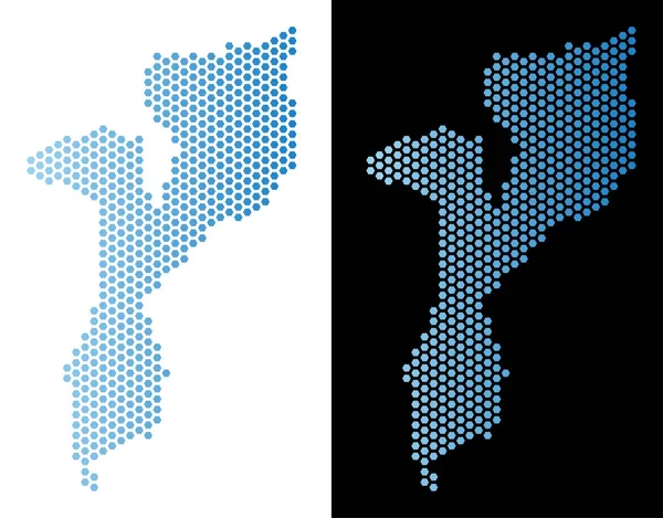 Mozambik Haritası altıgen mozaik