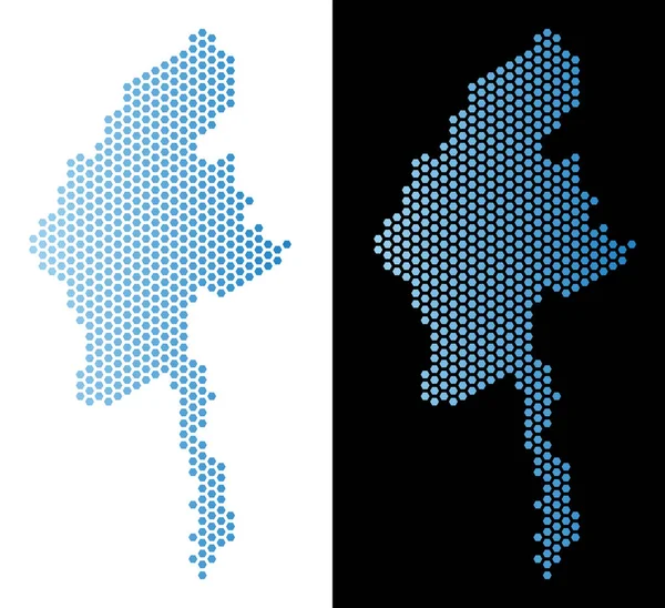 Myanmar Haritası Altıgen Karo soyutlama