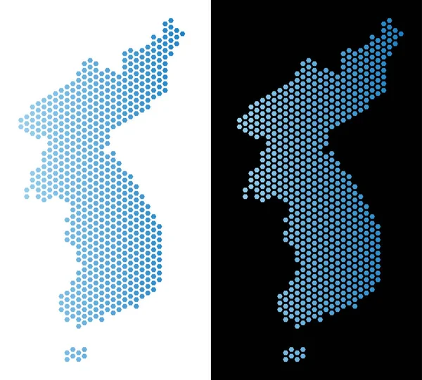 Kuzey ve Güney Kore harita altıgen soyutlama