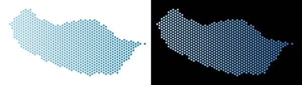 Portugiesische Madeira Karte Sechseck-Mosaik — Stockvektor