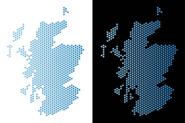 Schottland Karte Hex-Fliesen-Schema — Stockvektor