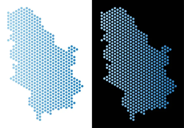 Serbien Karte Sechseck-Abstraktion — Stockvektor