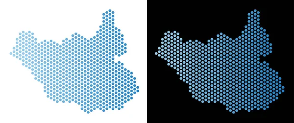 Güney Sudan harita altıgen soyutlama