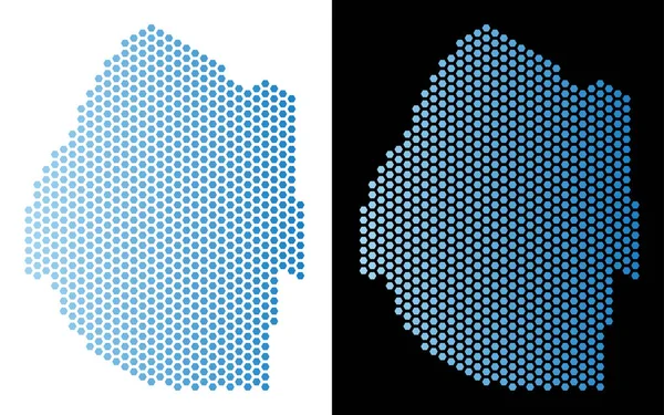 Svaziland Haritası altıgen mozaik