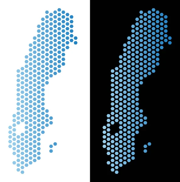 İsveç harita Altıgen Karo soyutlama
