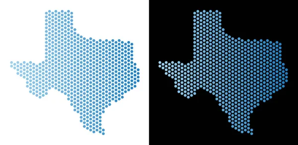 Carte du Texas Mosaïque hexagonale — Image vectorielle