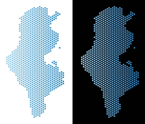 Tunus haritası altıgen soyutlama