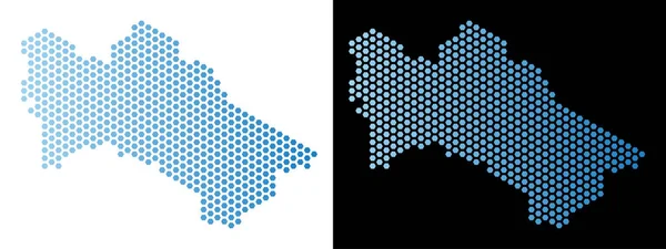 Türkmenistan harita altıgen mozaik