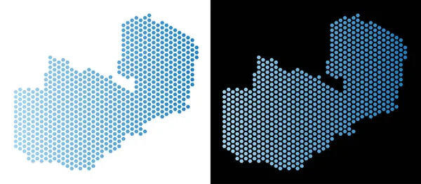 Zambiya harita Altıgen Karo soyutlama