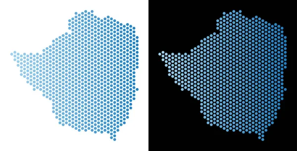 Zimbabve Haritası altıgen soyutlama