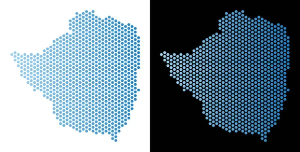 Zimbabwe Map Hexagonal Abstraction — Stock Vector