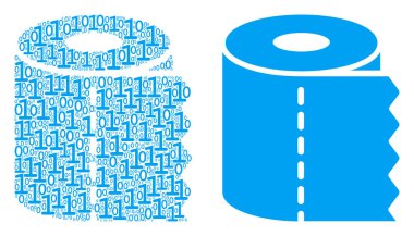 Tuvalet kağıdı rulo mozaik ikili basamak