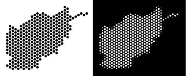 Afganistan harita altıgen mozaik