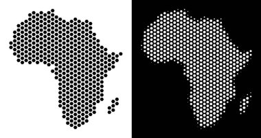 Afrika harita altıgen soyutlama