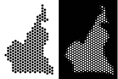 Afrika Kamerun Haritası Hex-kiremit düzeni