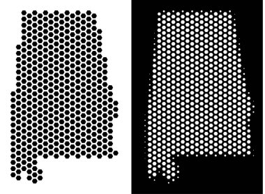 Alabama Eyalet harita altıgen mozaik