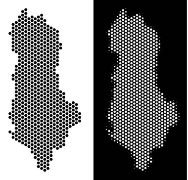 Arnavutluk Cumhuriyeti harita altıgen şeması