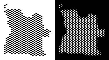 Angola Haritası Hex-çini mozaik