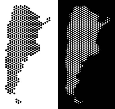 Arjantin harita altıgen karo mozaik