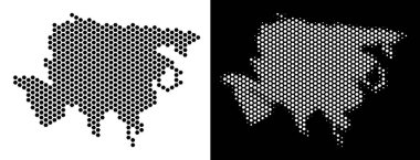 Asya harita altıgen mozaik