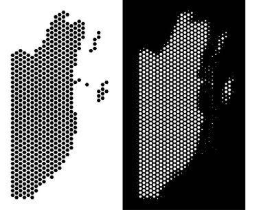 Belize Haritası altıgen karo mozaik