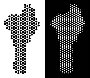 Benin harita altıgen soyutlama