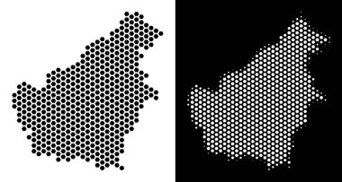 Borneo Adası harita Altıgen Karo düzeni