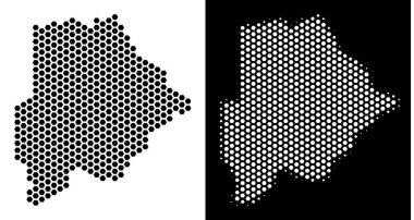 Botsvana Haritası Altıgen Karo soyutlama