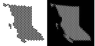 British Columbia eyaletinde harita Altıgen Karo soyutlama