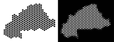 Burkina Faso Haritası Altıgen Karo soyutlama