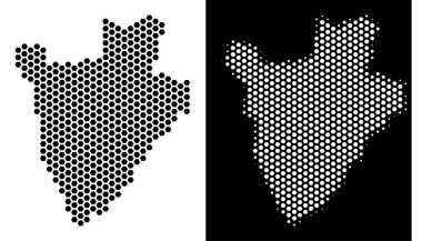 Burundi Haritası Hex-kiremit düzeni