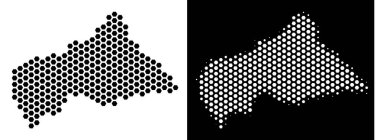 Orta Afrika Cumhuriyeti harita altıgen karo mozaik