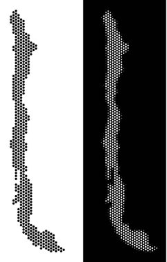 Chili harita Altıgen Karo düzeni