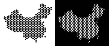 Çin harita Altıgen Karo soyutlama