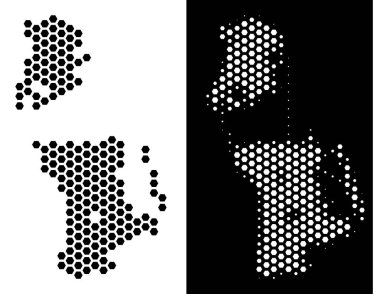 Çin Macau harita altıgen soyutlama