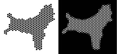 Christmas Adası Haritası Hex-çini mozaik