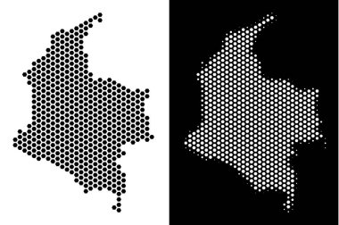 Kolombiya Haritası altıgen soyutlama