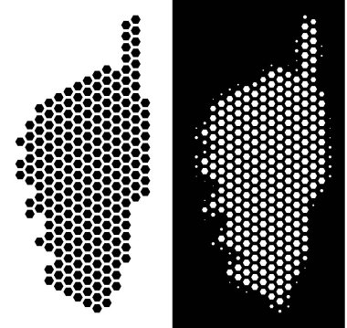 Korsika Fransa Adası harita petek mozaik