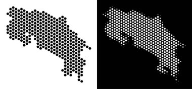 Kosta Rika Haritası altıgen soyutlama