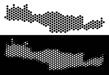 Girit Adası harita petek soyutlama