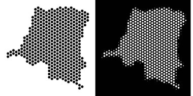 Kongo Haritası Hex-çini mozaik Demokratik Cumhuriyeti