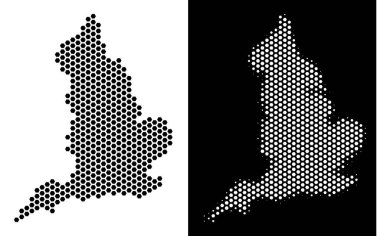 İngiltere harita altıgen mozaik