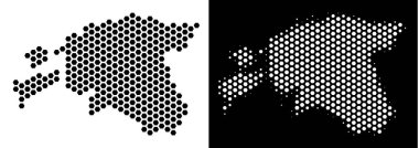 Estonya Haritası altıgen soyutlama