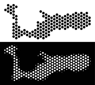 Grand Cayman Adaları'ndaki harita altıgen mozaik