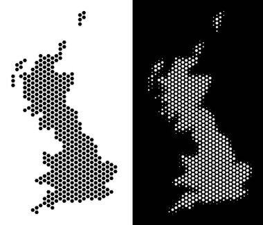 İngiltere harita altıgen karo mozaik