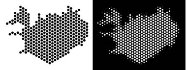 İzlanda harita altıgen karo mozaik